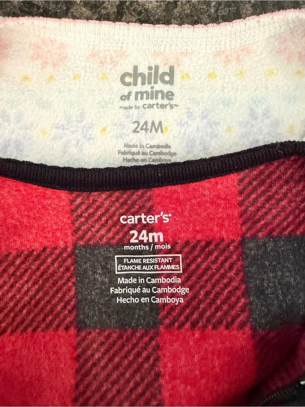 ⭐️Carter's Red and Black Buffalo Plaid One-Piece with White Heart